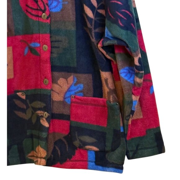 Blair Women's Fall Leaves Button Front Jacket Red Gold Size 2XL NEW - Picture 3 of 8